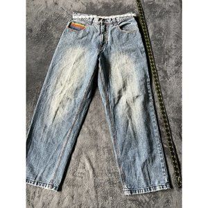 Southpole Men’s Vintage 1990s Baggy Y2K Embroidered Skateboard Jeans 34